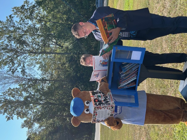 Books are read around the new Little Free Library
