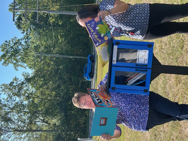Books are read around the new Little Free Library