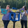 Books are read around the new Little Free Library